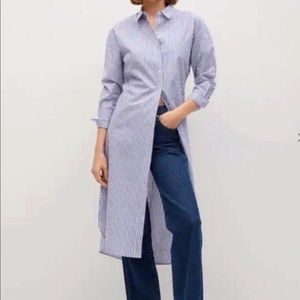 Mango %100 cotton shirt dress new with tags